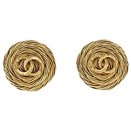 Chanel Vintage CC Round Clip-On Metal Small