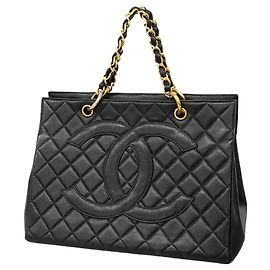 Chanel Black Grained Calfskin Tote Bag