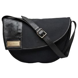 Bolso de hombro Gianni Versace en tejido y piel de lagarto