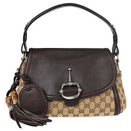 Gucci Techno Horsebit Flap Hobo Leather Medium