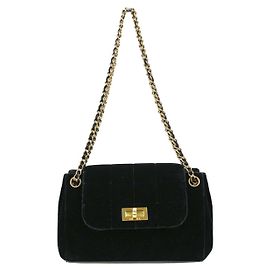 Chanel Chocolate Bar Mademoiselle Lock Chain Quilted velvet
