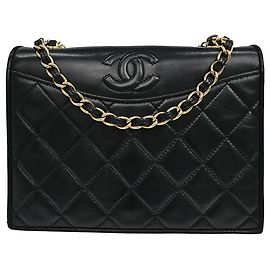 Chanel Vintage CC Full Flap Quilted Lambskin Small