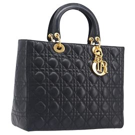 Christian Dior Lady Dior Cannage Quilt Lambskin Medium