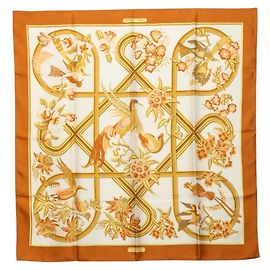 Hermès Hermes Carre 90 Carabes Foulard Uccello dei Caraibi