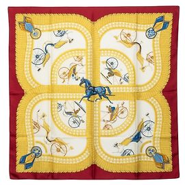 Hermès Hermes Carre 90 VOITURES PANIERS Schal