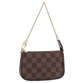 LOUIS VUITTON Damier Ebene Mini Pochette Accessoires Pouch N58009 Auth 207712V