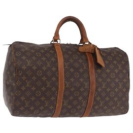 LOUIS VUITTON Monogram Keepall 50 Boston Bag M41426 LV Auth 204801A