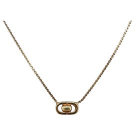 Collana Christian Dior metallo Gold Auth 205475