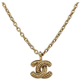 Collar CHANEL metal Gold CC Auth 205470M
