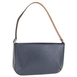 LOUIS VUITTON Monogram Mat Fowler Hand Bag Navy M55145 LV Auth 206717V