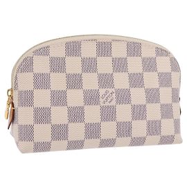 LOUIS VUITTON Damier Azur Pochette Cosmetic PM Pouch N60024 LV Auth 206359V