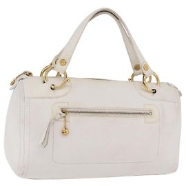 Céline Borsa a mano CELINE in pelle bianca, dettagli dorati Auth ka6534A