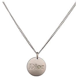 Christian Dior Halskette Metall Silber Auth 206834