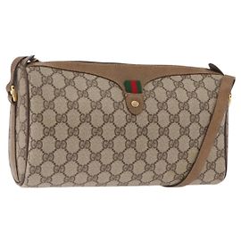 Borsa a tracolla GUCCI GG Supreme PVC Beige Tono Oro 89 02 017 Auth ka6421