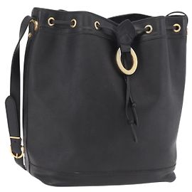 Borsa a tracolla Christian Dior Trotter PVC Nero Tono Oro Auth BA16105