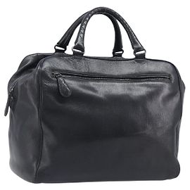 Bolsa Boston BOTTEGA VENETA em couro preto autêntica bs37321