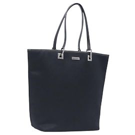 Borsa Tote GUCCI Nylon Nero Argento 002 1098 Auth BA16099