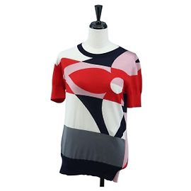 LOUIS VUITTON Kurzarm T-Shirt aus Strick S Navy LV Auth 204948M