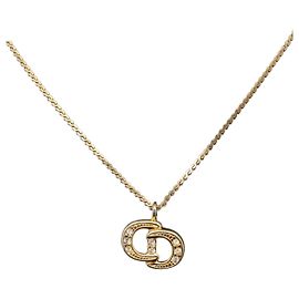 Christian Dior Halskette Metal Gold Tone Auth ka6499