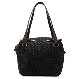 Bolso de mano cuadrado Bottega Veneta en nappa intrecciato negro