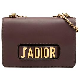 Autre Marque Borsa a tracolla J'Adior in pelle di vitello rossa, dimensione Medium, con catena