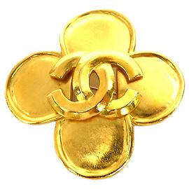 Chanel CC vergoldete Blumenbrosche