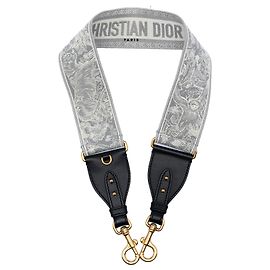 Dior Gurt aus besticktem Toile de Jouy Canvas in Grau