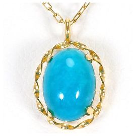 Autre Marque Halskette aus 18K Gelbgold mit Türkis