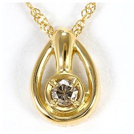 Autre Marque Collar de oro amarillo 18K con diamante marrón