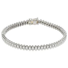Autre Marque Charm-Armband aus Platin und Weißgold mit Diamant