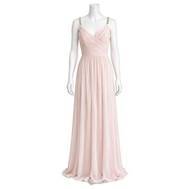 Jenny Packham Vestido Maxi Bridesmaids Lux Chiffon com Alças Peroladas