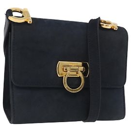 Salvatore Ferragamo Gancini Flap Suede