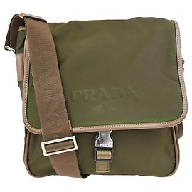 Prada Logo Buckle Messenger Nylon