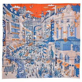 Hermès Le Grand Prix au Faubourg 90cm Silk Scarf Ugo Gattoni