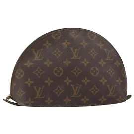 LOUIS VUITTON Monogram Trousse Demi Ronde Cosmetic Pouch M47520 LV