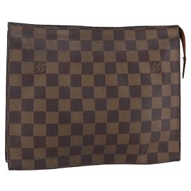 LOUIS VUITTON Damier Ebene Poche Toilette 26 Pouch N47543 LV