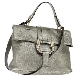 Bulgari BVLGARI Leoni Hand Bag Leather 2way Champagne Gold