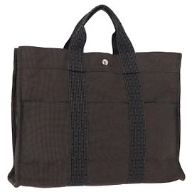 Hermès HERMES Her Line MM Hand Bag Canvas Gray