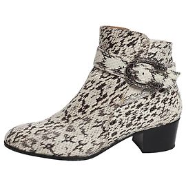 Gucci Graue Schlangenleder-Optik Stiefel mit Schnallendetail - Größe EU 38.5 (UK 5.5)