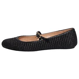 Gianvito Rossi Bailarinas de rafia negras - talla EU 39.5 (UK 6.5)