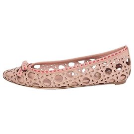 Dior Vintage dusty pink laser-cut leather ballet flats - size EU 37