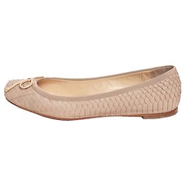 Christian Louboutin Ballerines en peau de serpent neutres - size EU 37.5