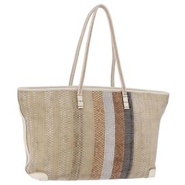 FENDI Tote Bag Canvas Beige Gold