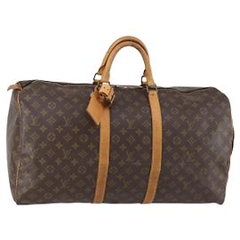 LOUIS VUITTON Monogram Keepall 55 Boston Bag M41424 LV