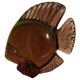 Autre Marque Daum Kristall-Fischfigur - Pflaume