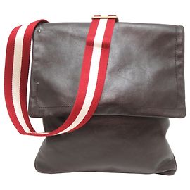 Bally Dark Brown Leather Messenger Bag