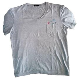 Louis Vuitton Grey Monogram V-Neck T-shirt