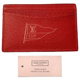 Louis Vuitton Porte-cartes America's Cup Cuir Rouge