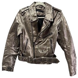 Zara Metallic faux leather biker jacket