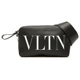 Bolso bandolera VLTN de piel negra Valentino